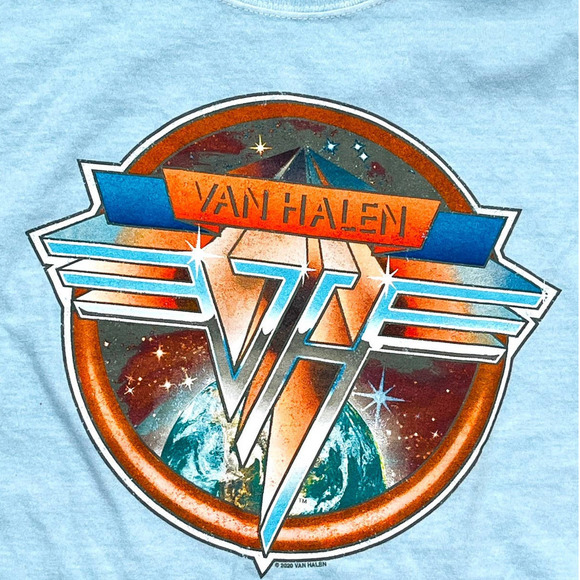 Van Halen NEW Retro Style Short Sleeve Cropped Graphic Band TShirt 100% Cotton M - Picture 2 of 4